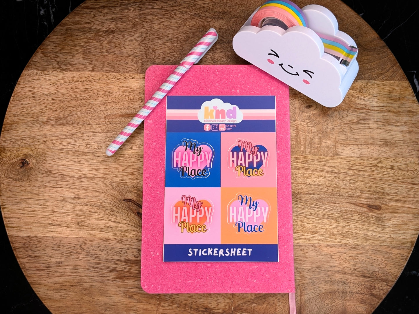 Sticker sheet - "My Happy Place" x4