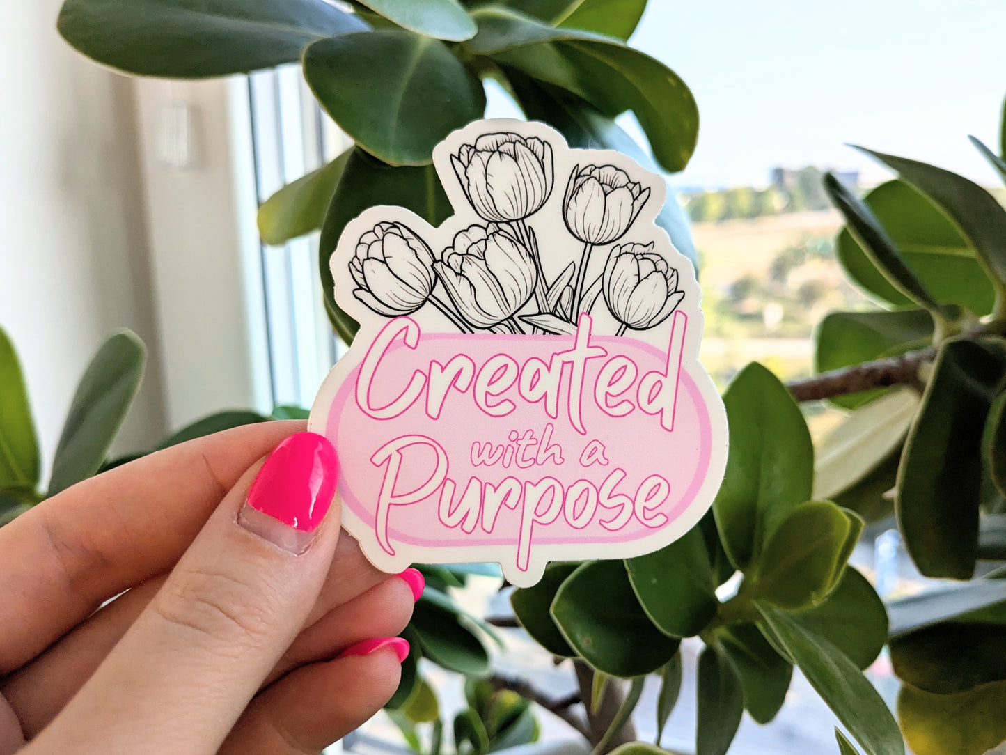 Sticker "Created with a Purpose"
