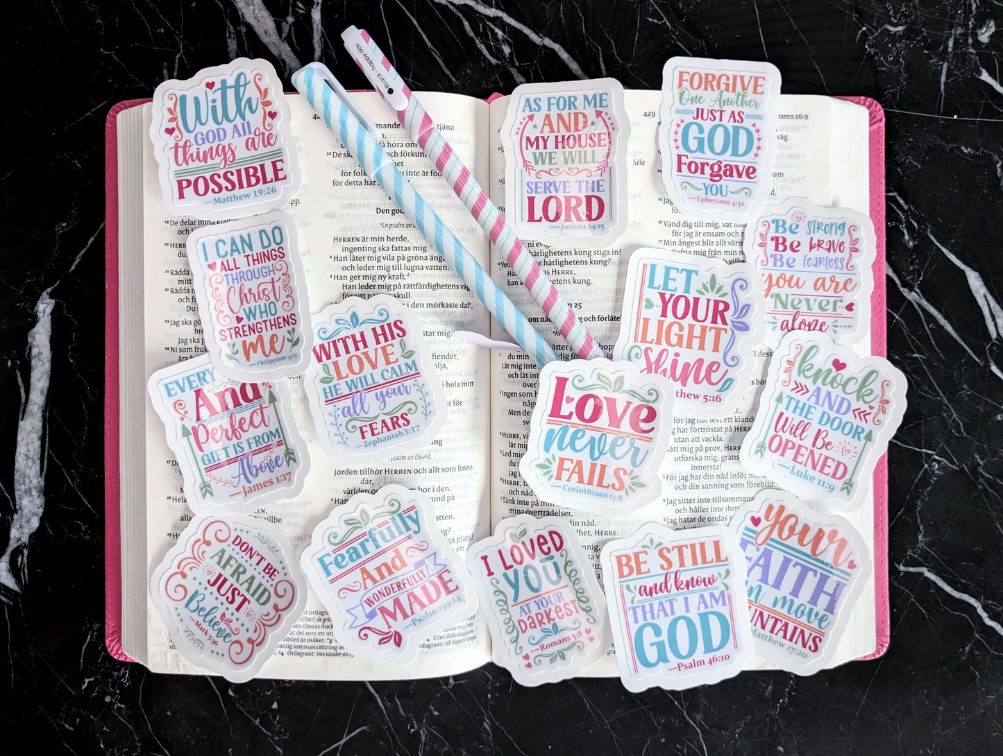 Stickerpack inspirerande bibelord
