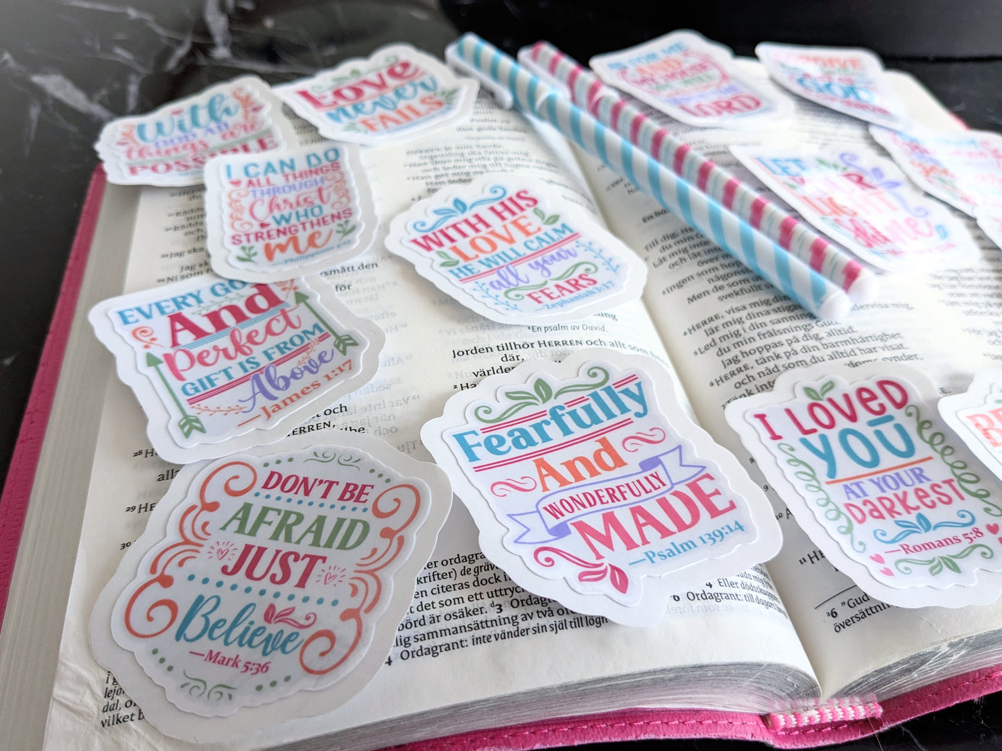 Stickerpack inspirerande bibelord