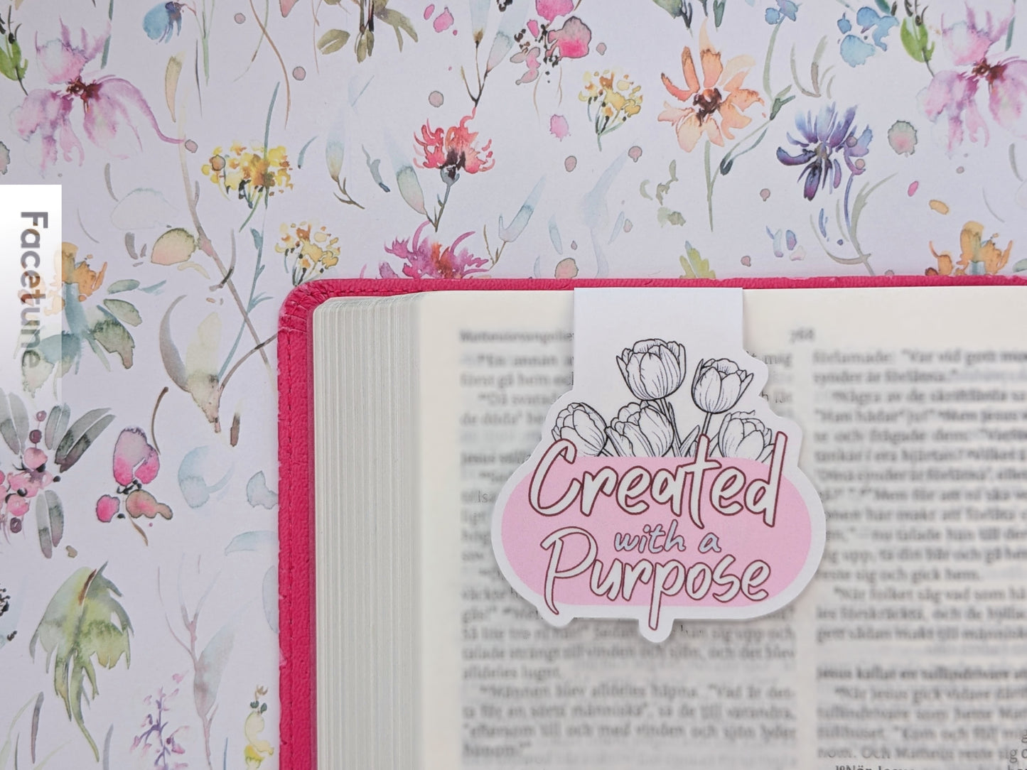 Magnetiskt bokmärke/bookmark "Created with a Purpose"