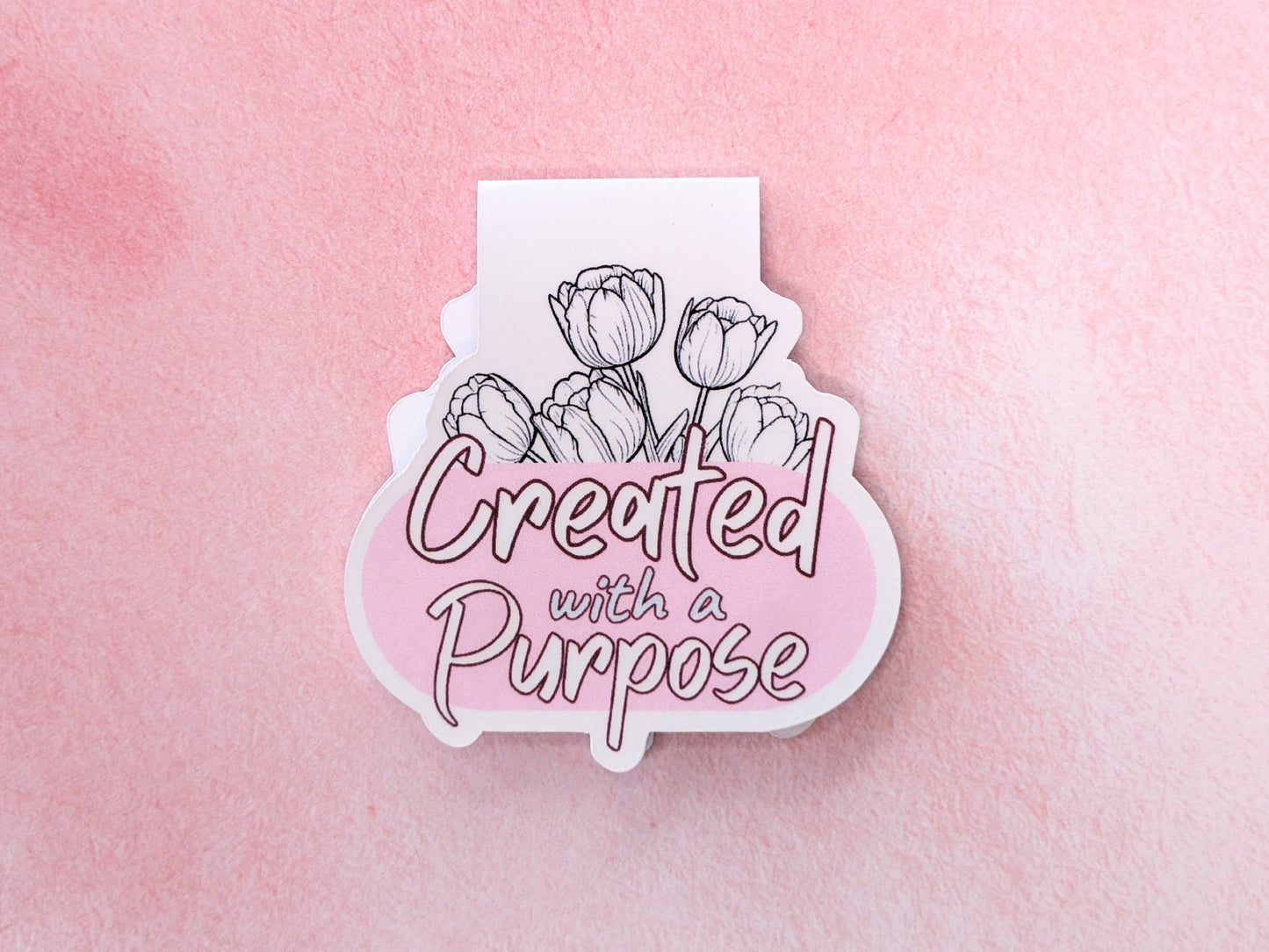 Magnetiskt bokmärke/bookmark "Created with a Purpose"