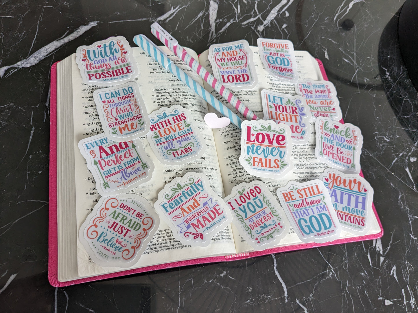 Stickerpack inspirerande bibelord