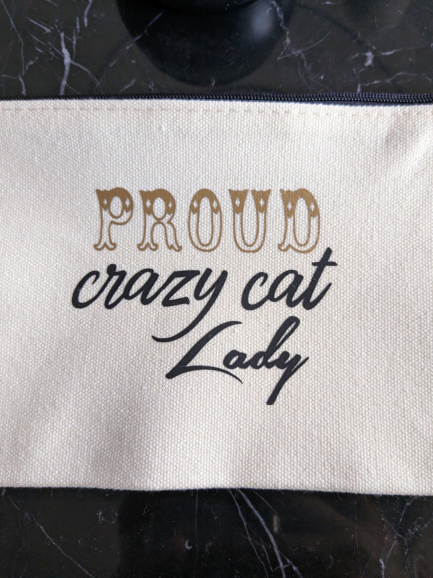 Necessär/Zipper bag "Proud crazy cat Lady"