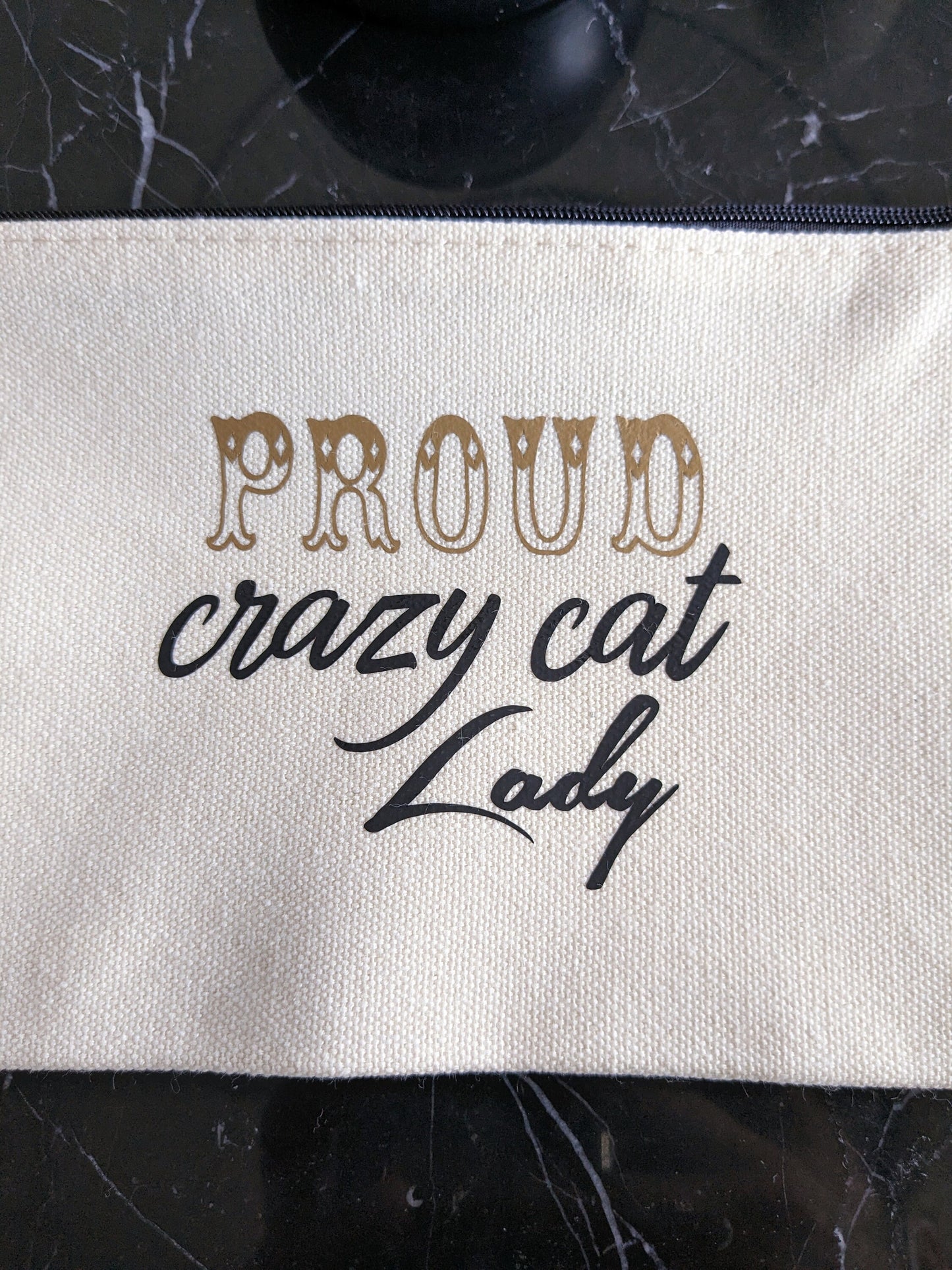 Necessär/Zipper bag "Proud crazy cat Lady"