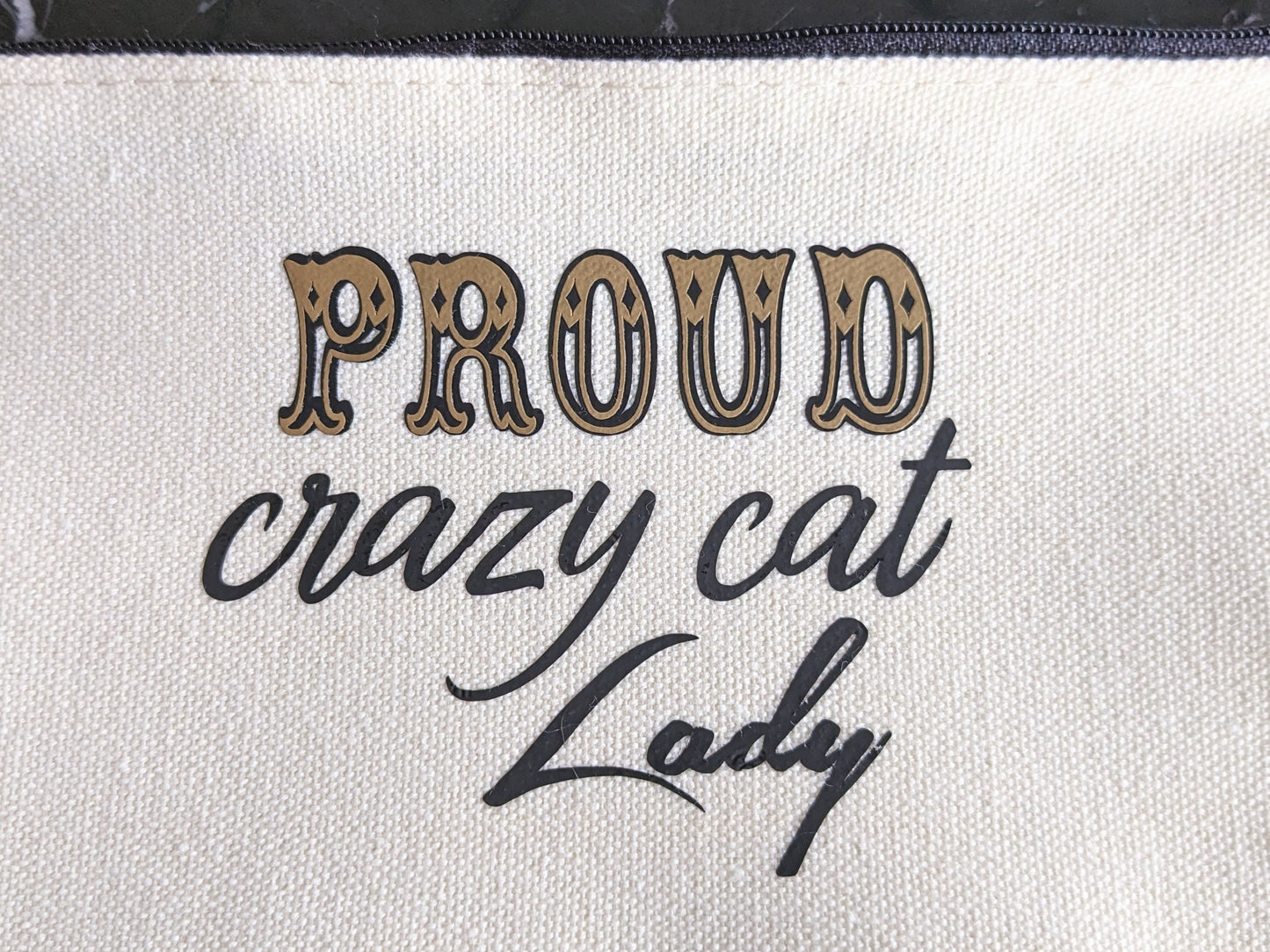 Necessär/Zipper bag - "Proud crazy cat Lady"