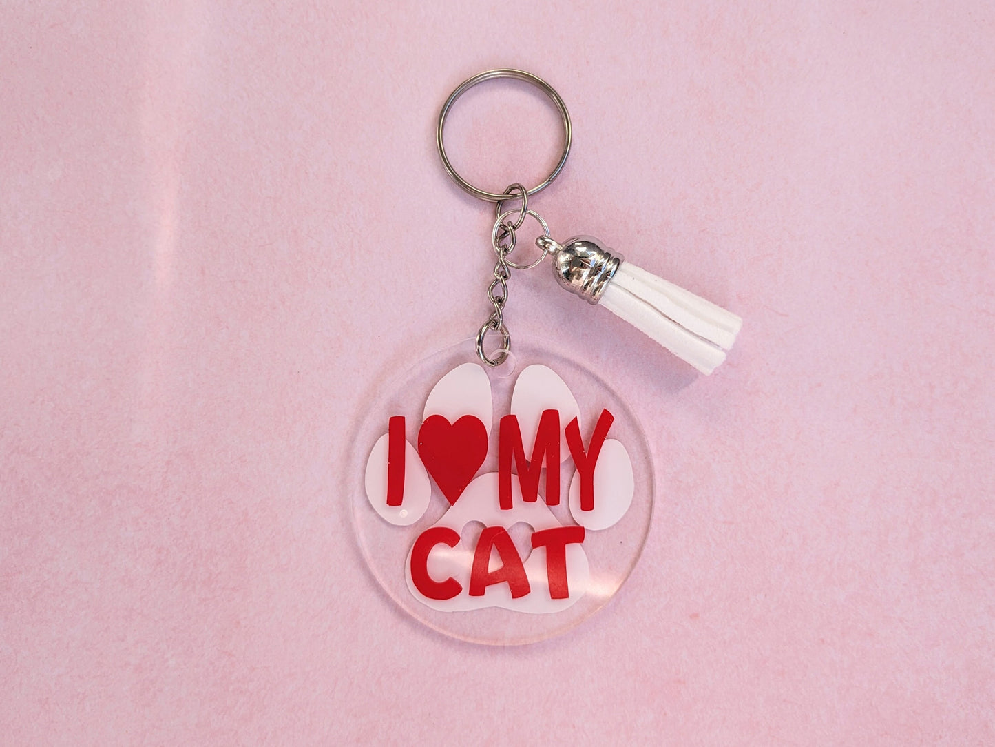 Nyckelring/keychain - I ❤️ MY CAT