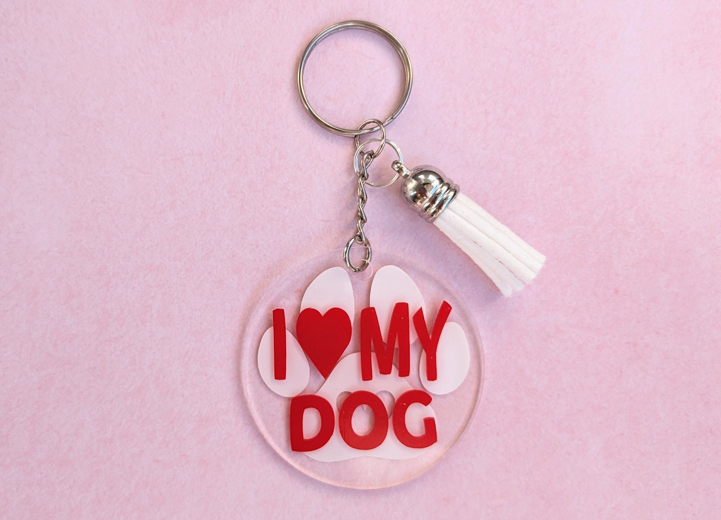 Nyckelring/keychain - I ❤️ MY DOG