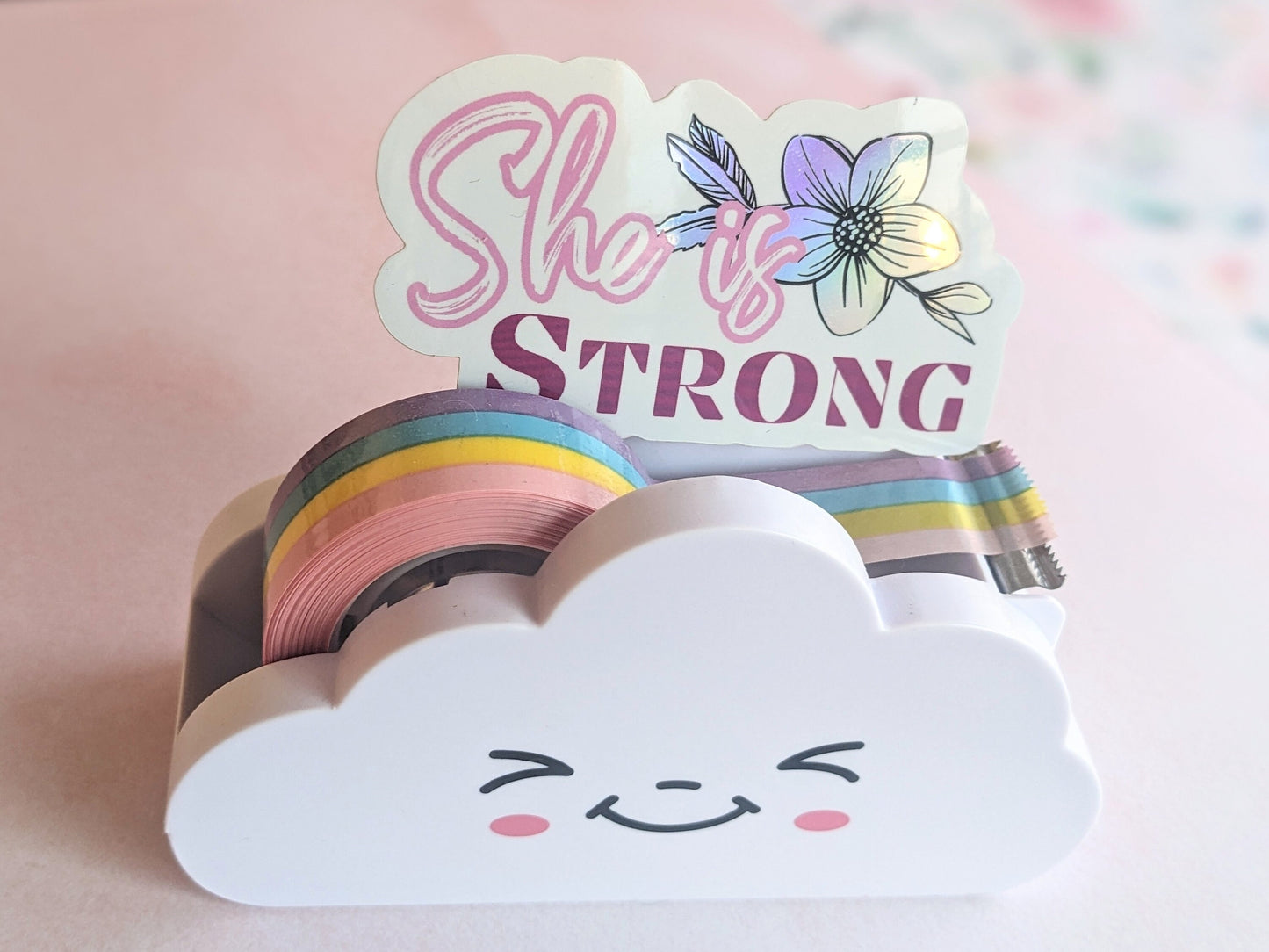 Sticker(holographic) - "She is Strong"